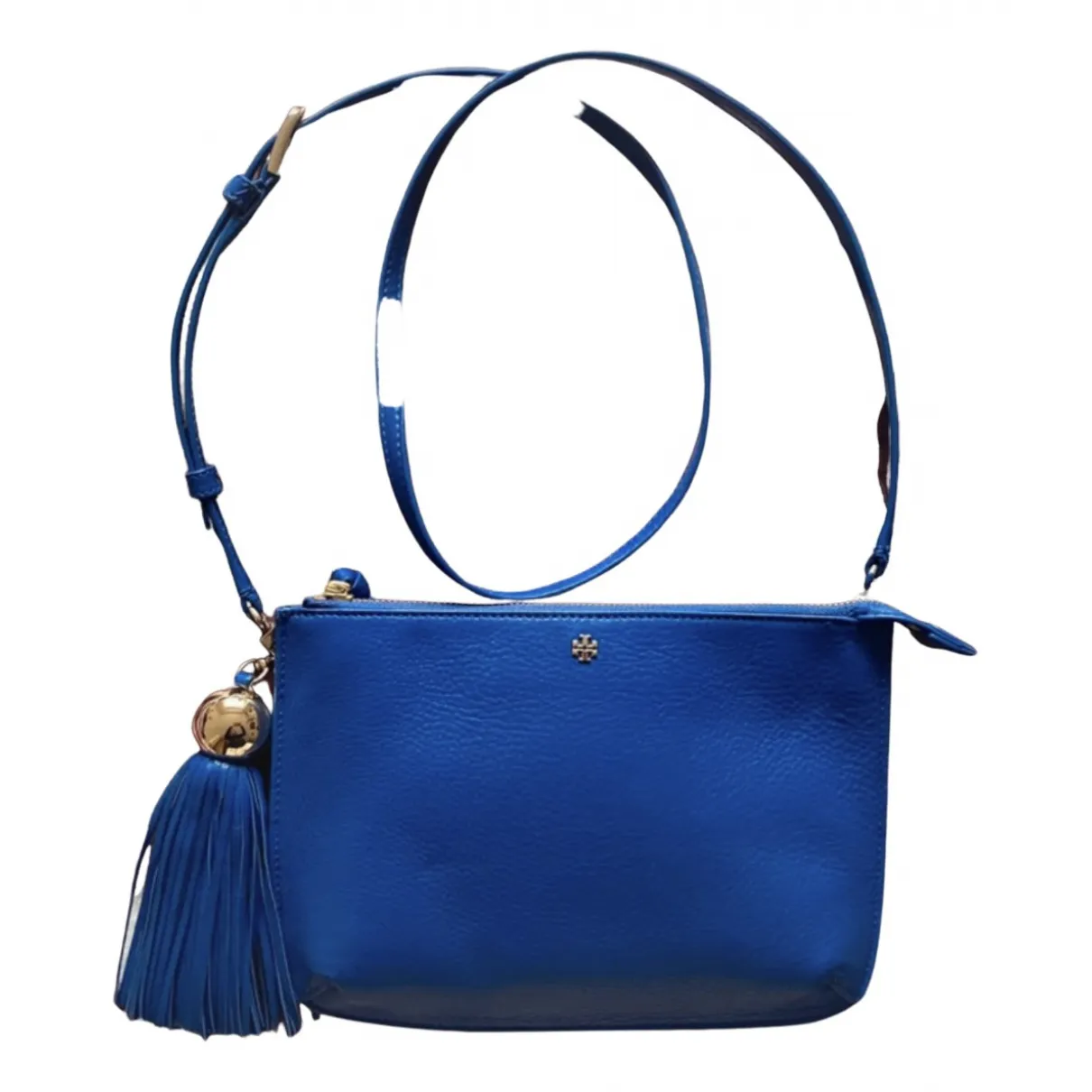Leather crossbody bag Tory Burch Blue in Leather - 30233791