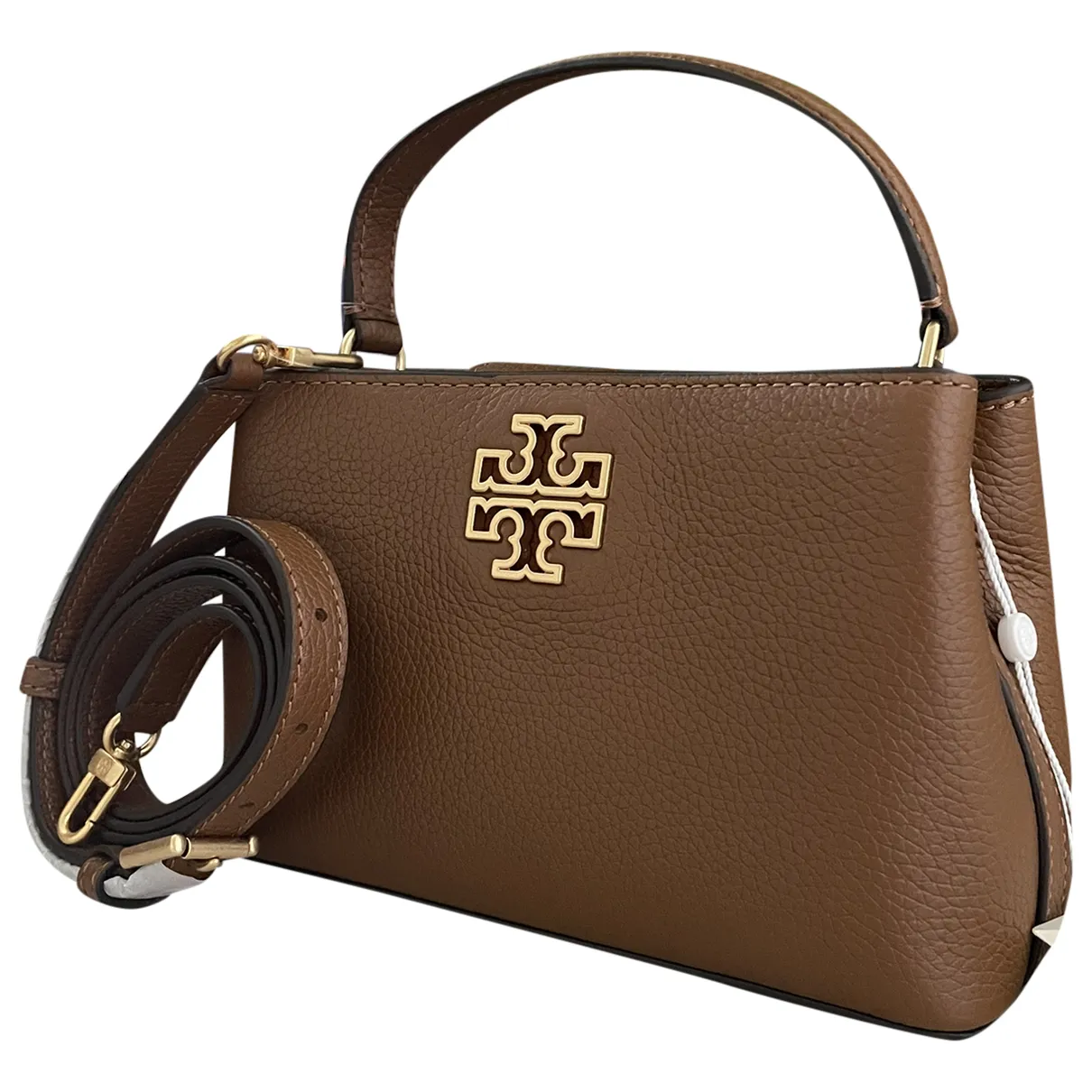Tory Burch brown pebble leather crossbody.. certification paper of  authenticity 