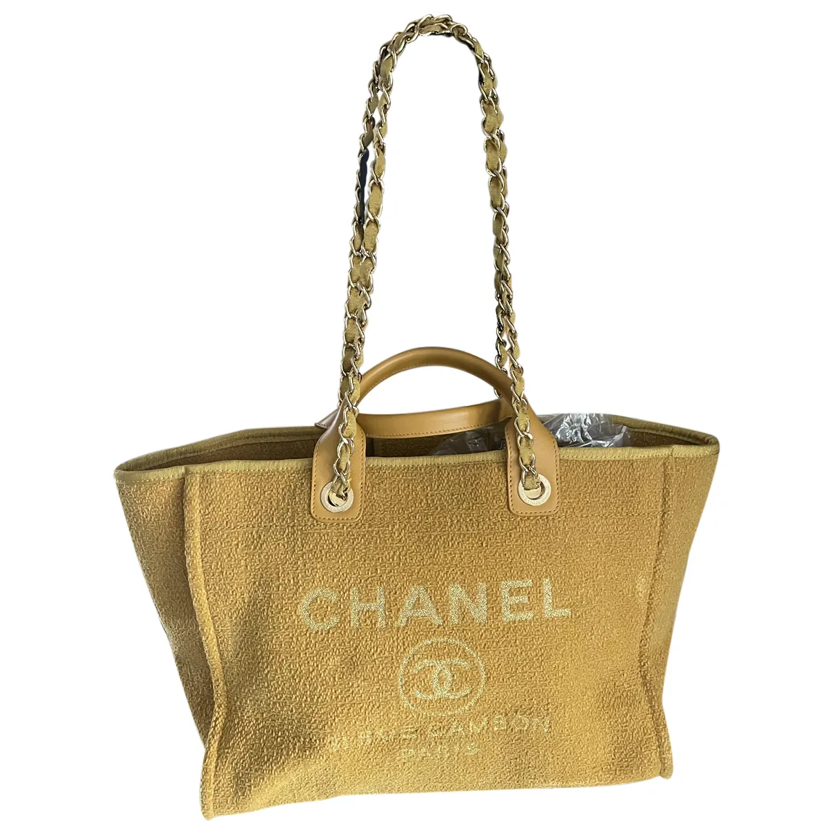 Deauville cloth tote Chanel Yellow in Cloth - 31520362