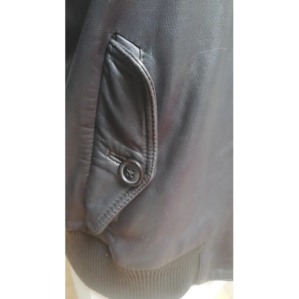 Leather biker jacket Mauro Grifoni
