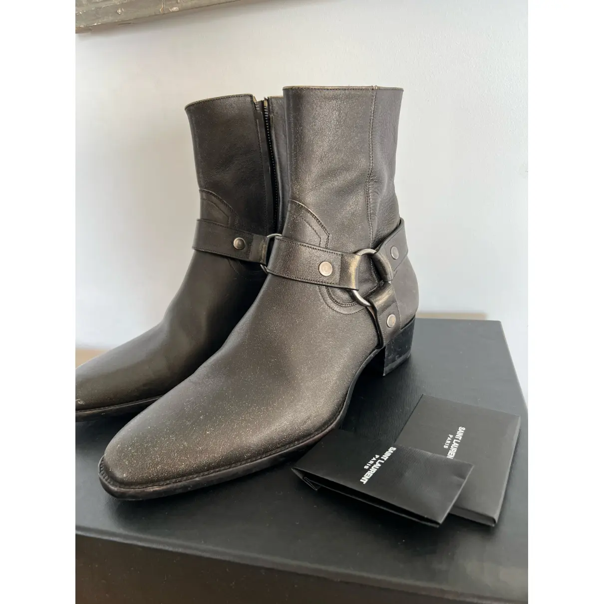 Buy Saint Laurent Wyatt leather boots online