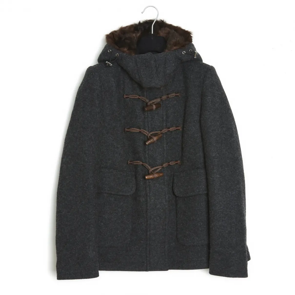 Fur Hood wool jacket Moncler