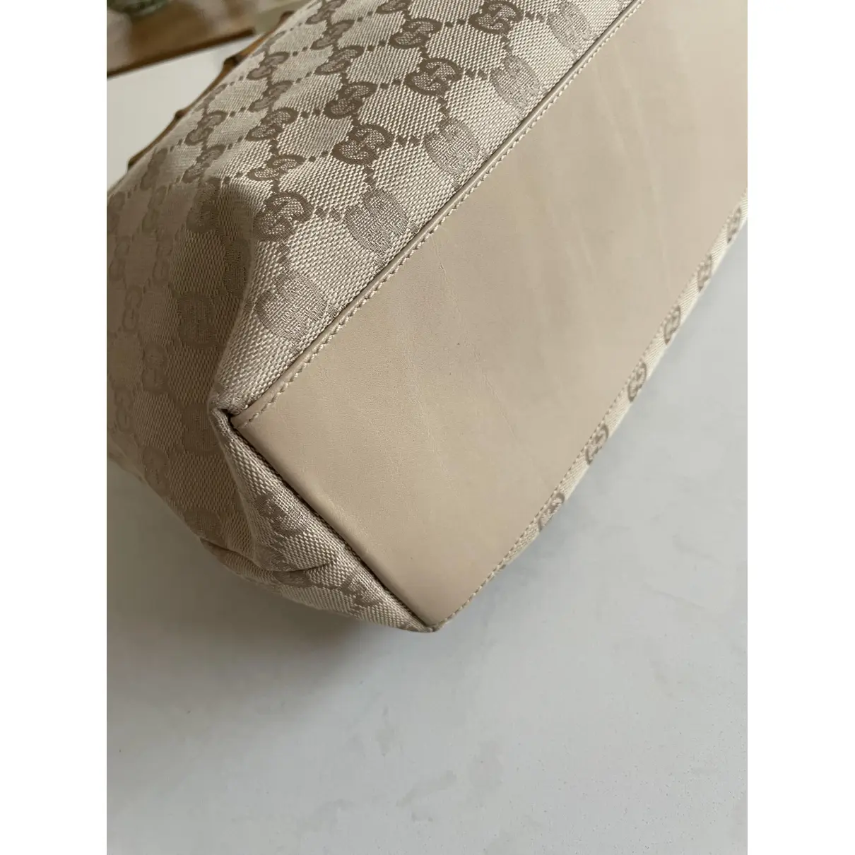 Bamboo Frame Satchel cloth handbag Gucci - Vintage