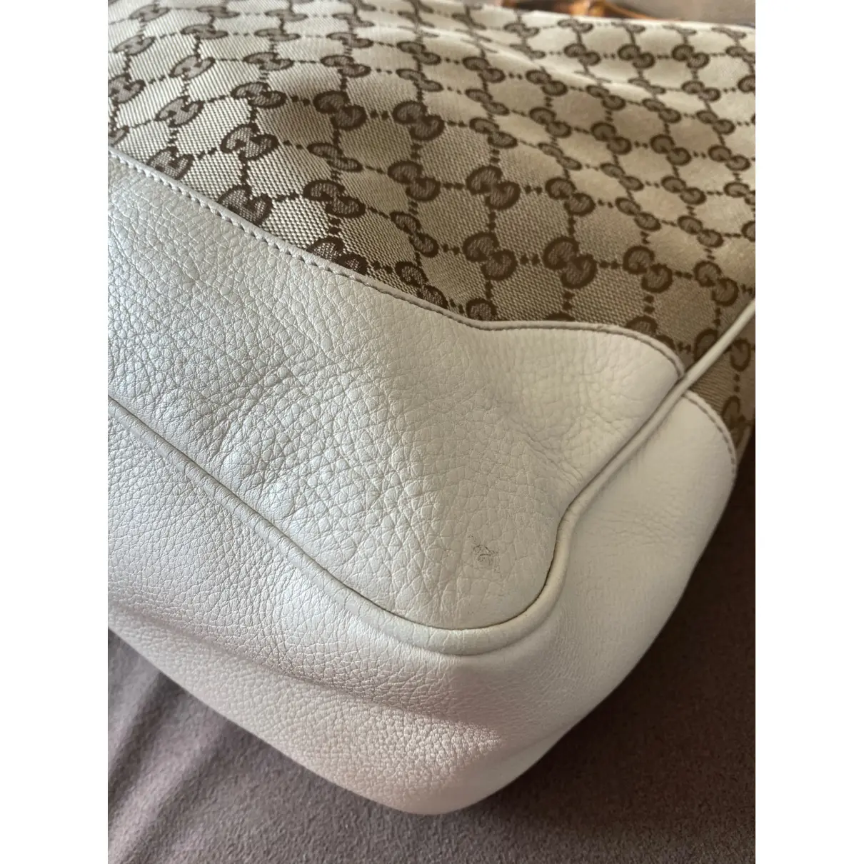 Bamboo Top Handle cloth handbag Gucci