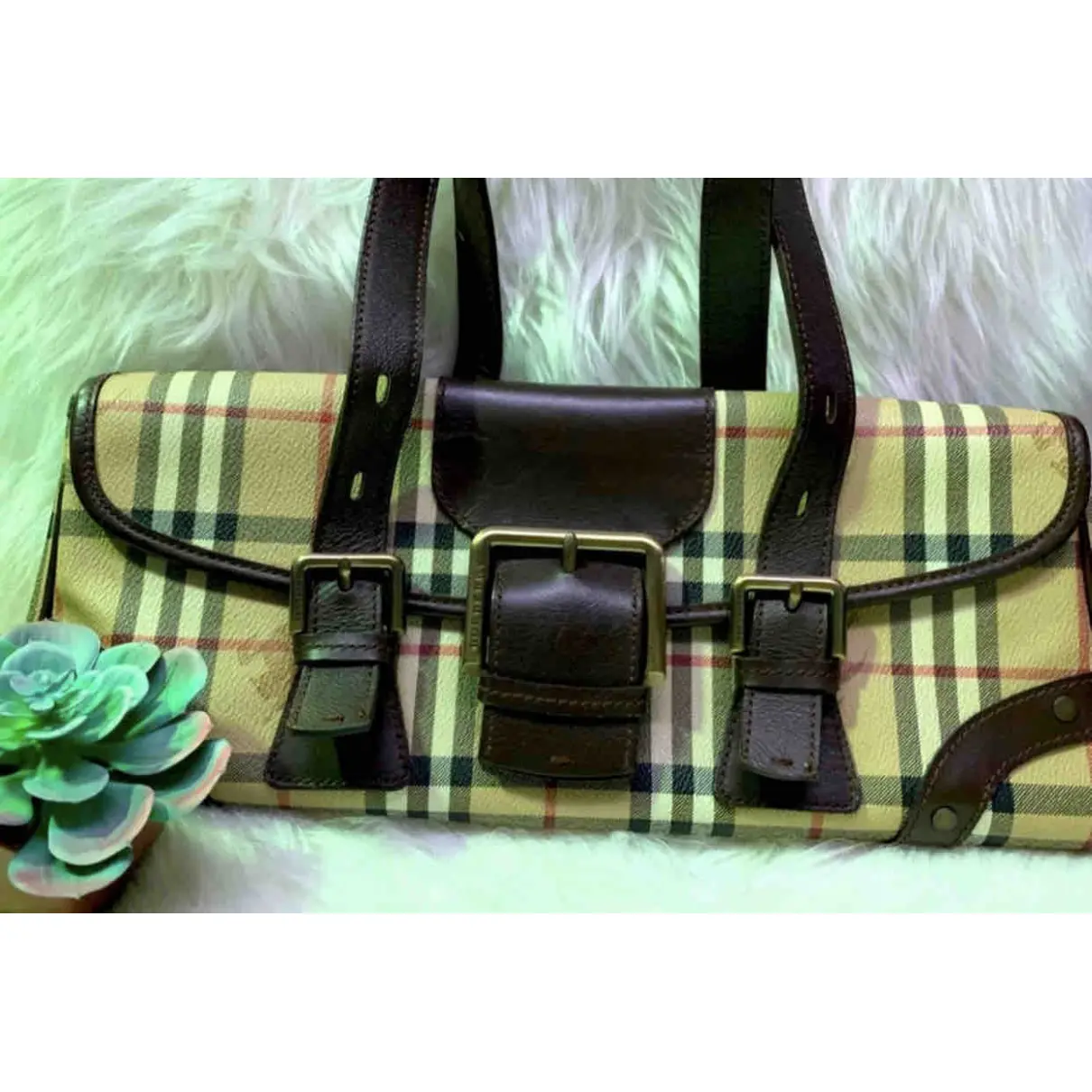 Cloth handbag Burberry - Vintage
