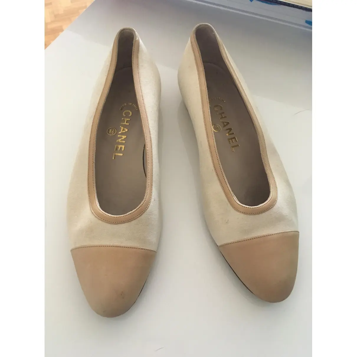 Chanel Cambon cloth ballet flats for sale - Vintage