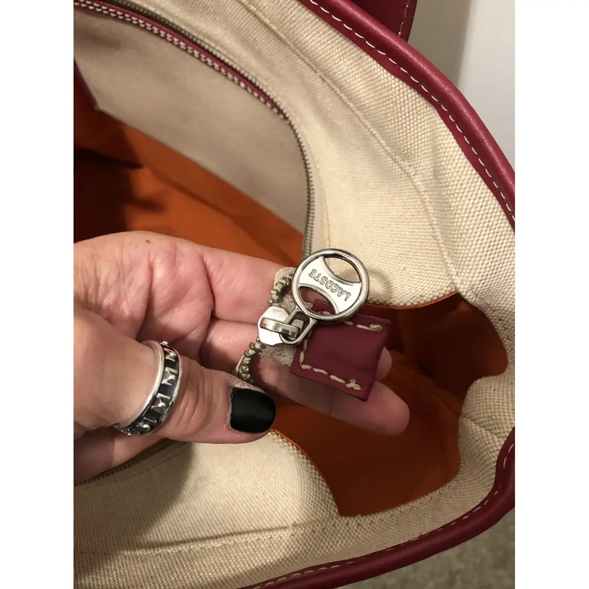 Cloth handbag Lacoste