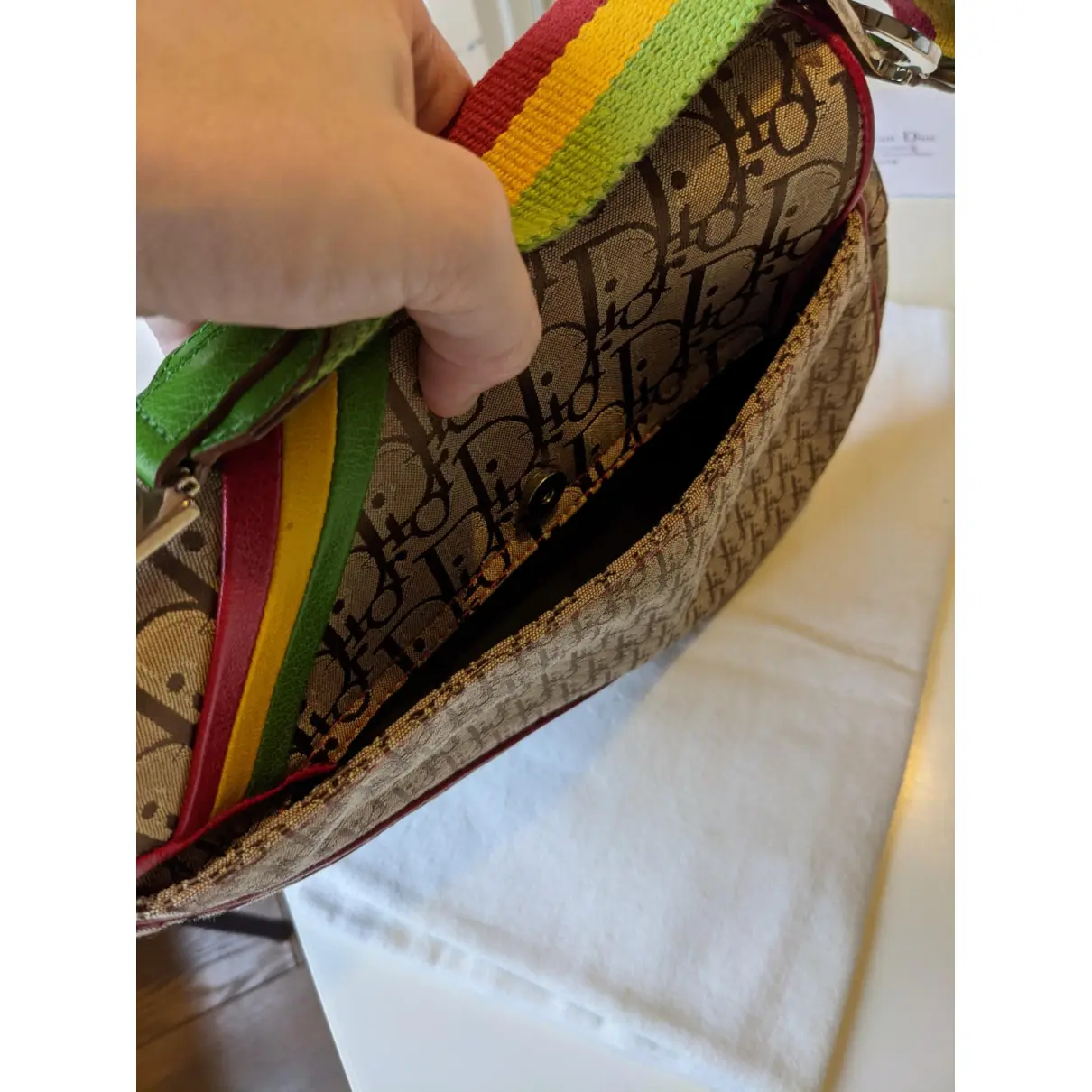 Saddle Vintage cloth handbag Dior - Vintage
