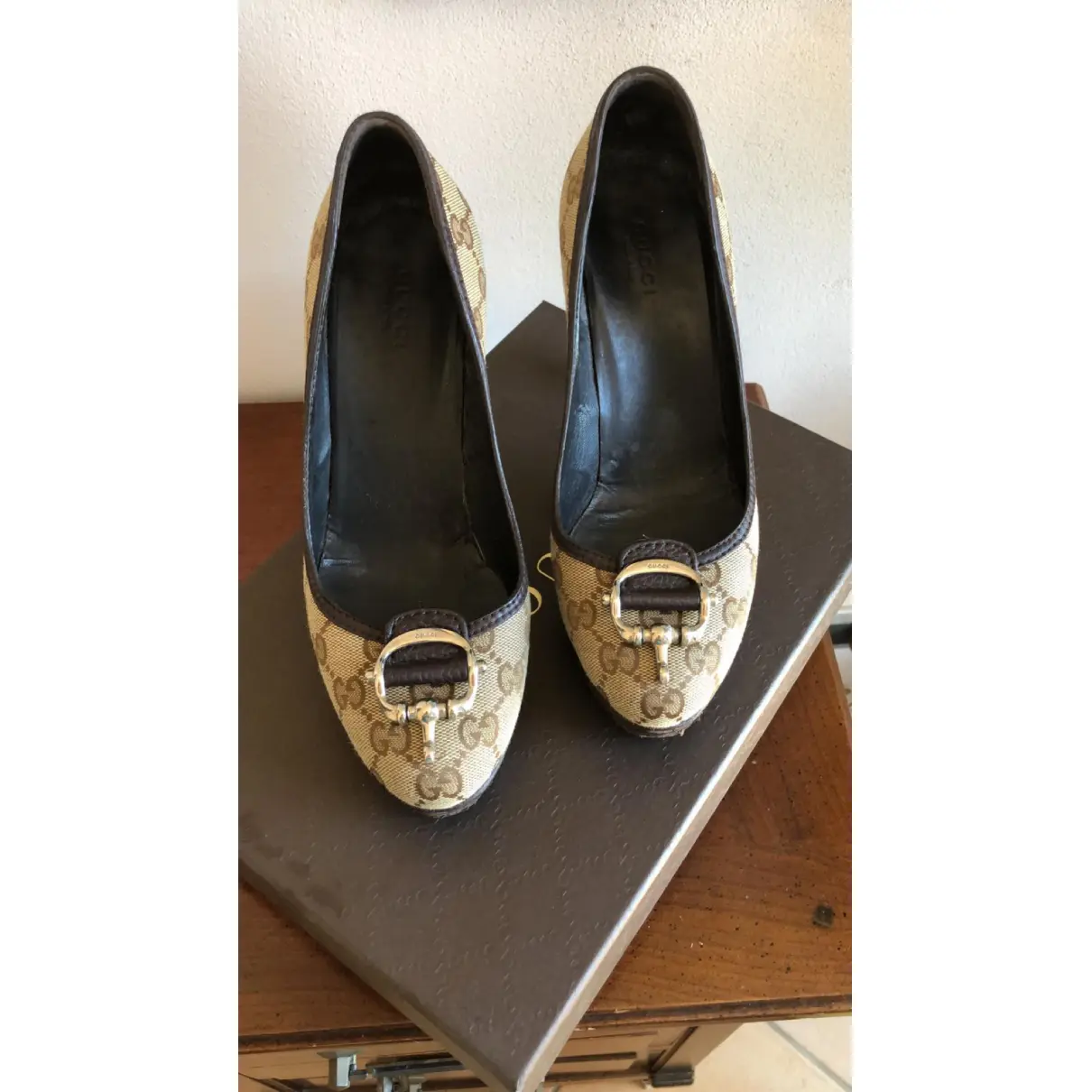 Buy Gucci Sylvie cloth heels online
