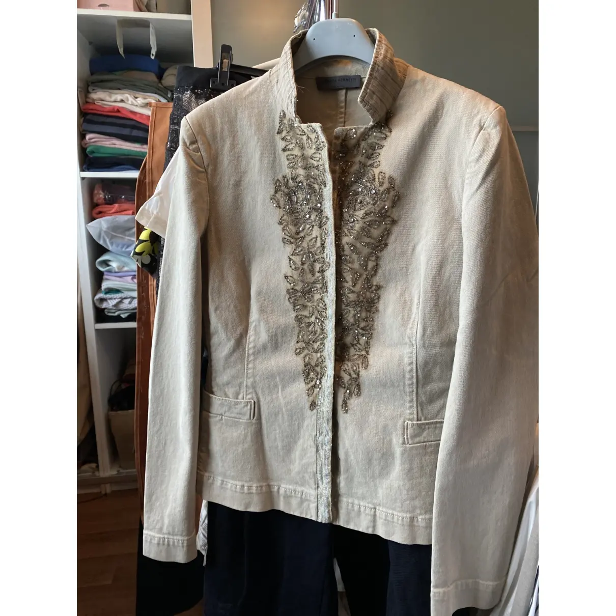 Alberta Ferretti Beige Cotton Jacket for sale