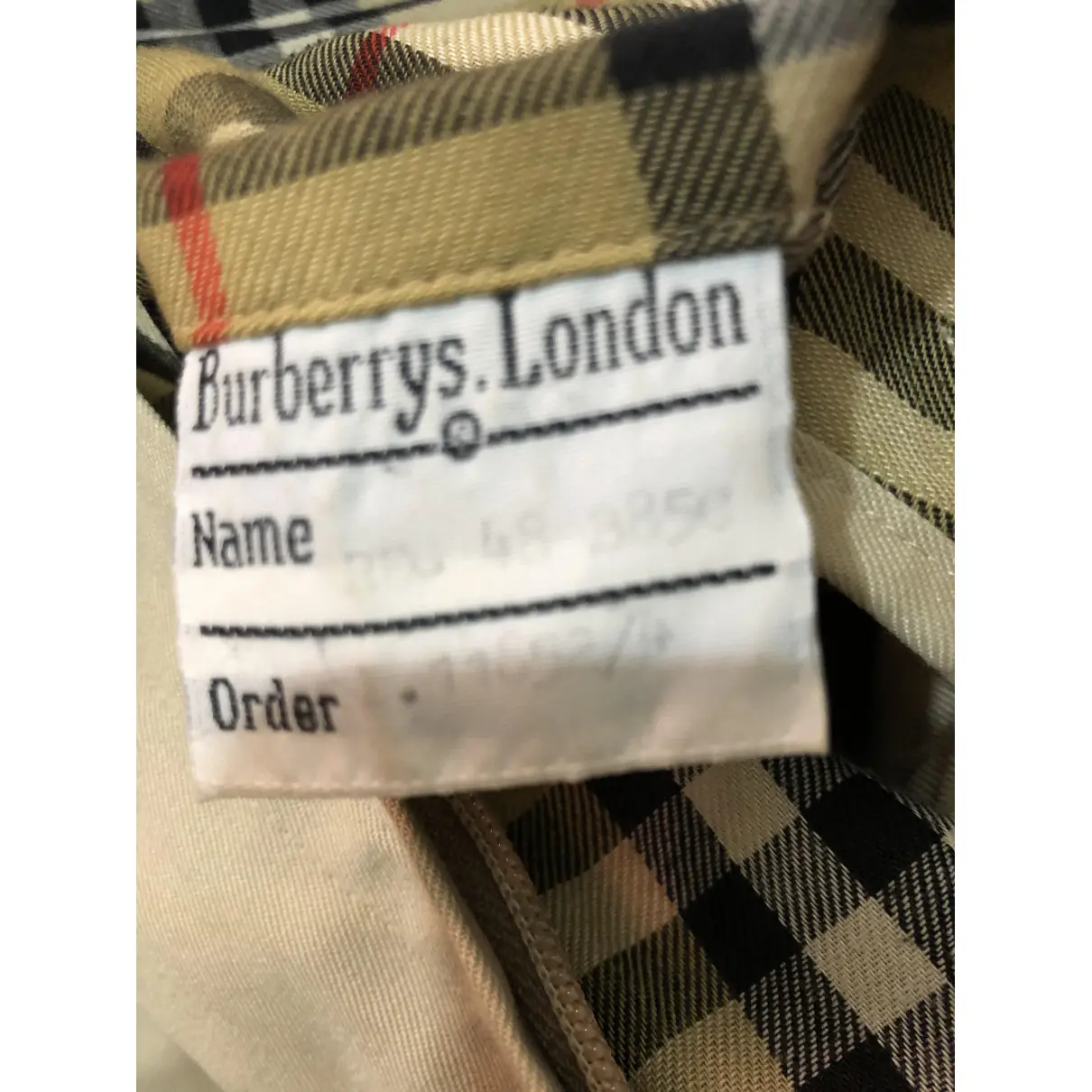 Beige Cotton Coat Burberry