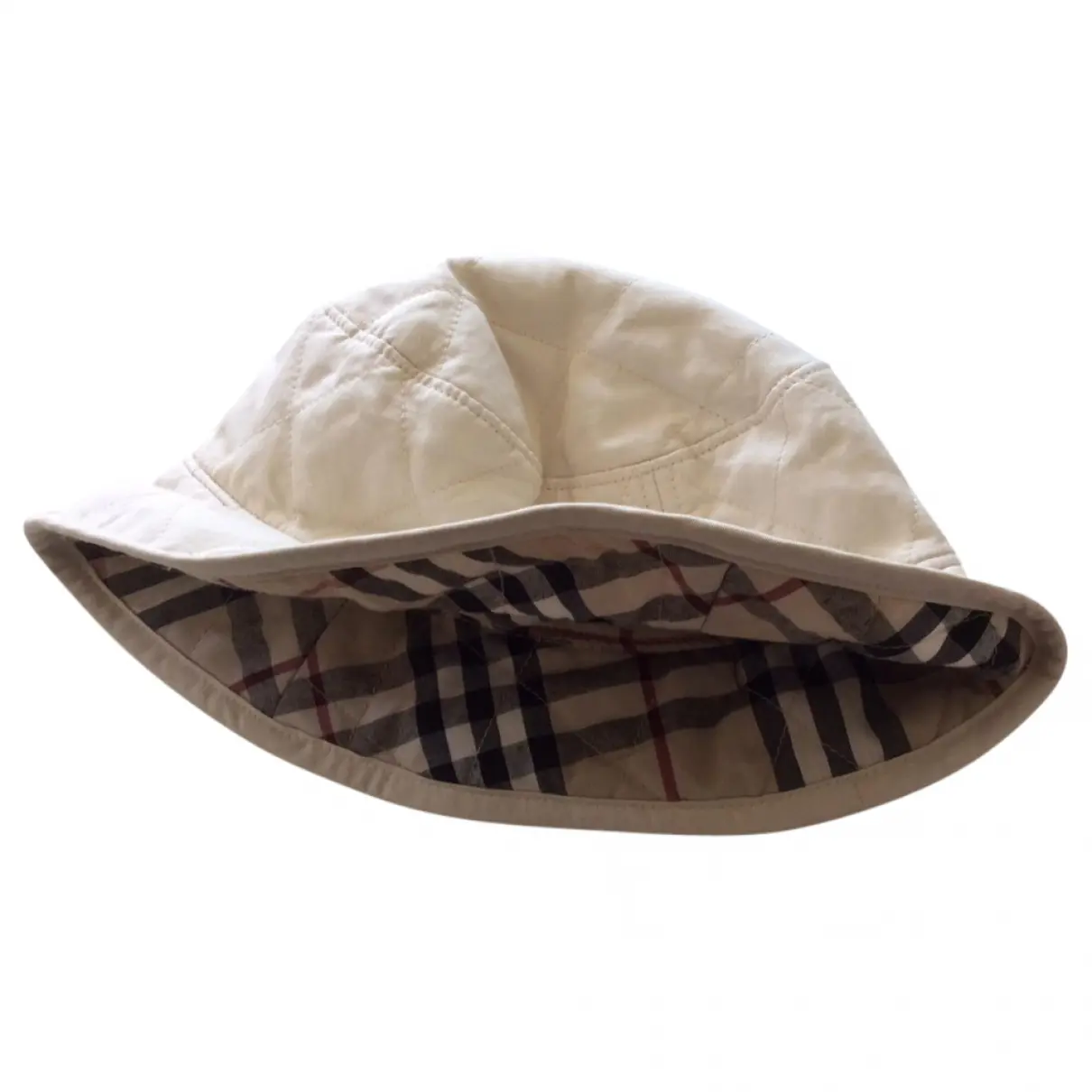 Beige Cotton Hat & Gloves Burberry