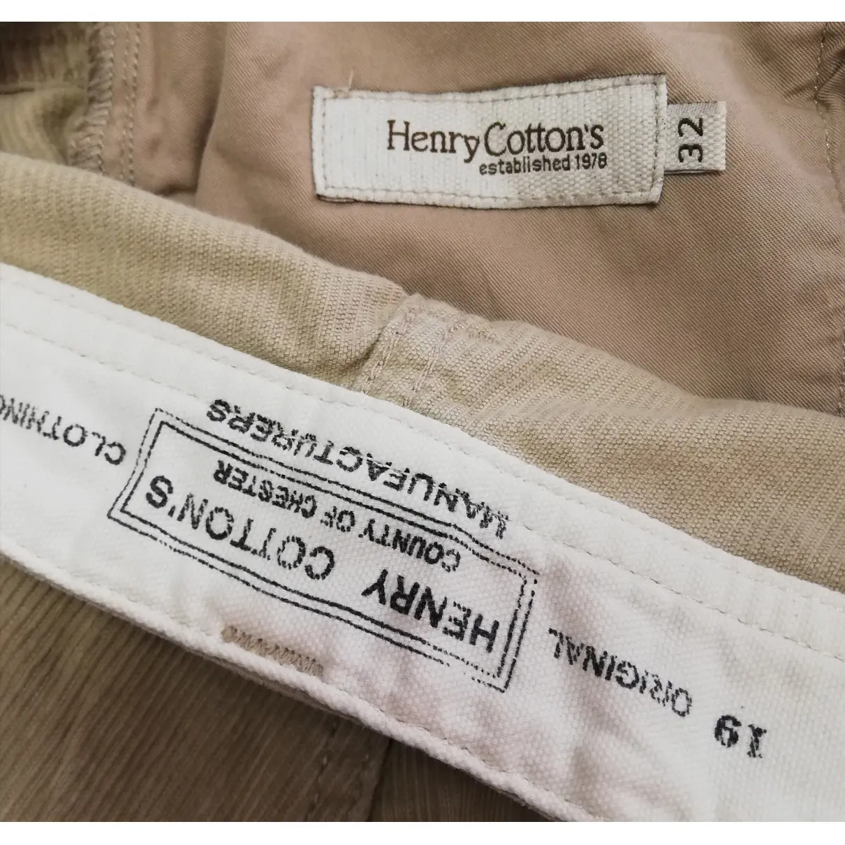 Luxury Henry Cotton Trousers Men - Vintage