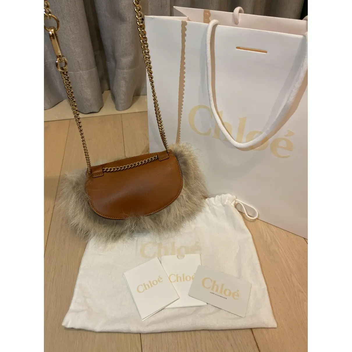 Buy Chloé Georgia faux fur handbag online