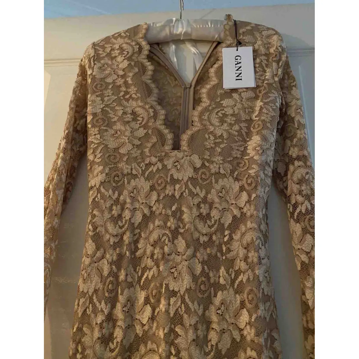 Buy Ganni Lace mid-length dress online