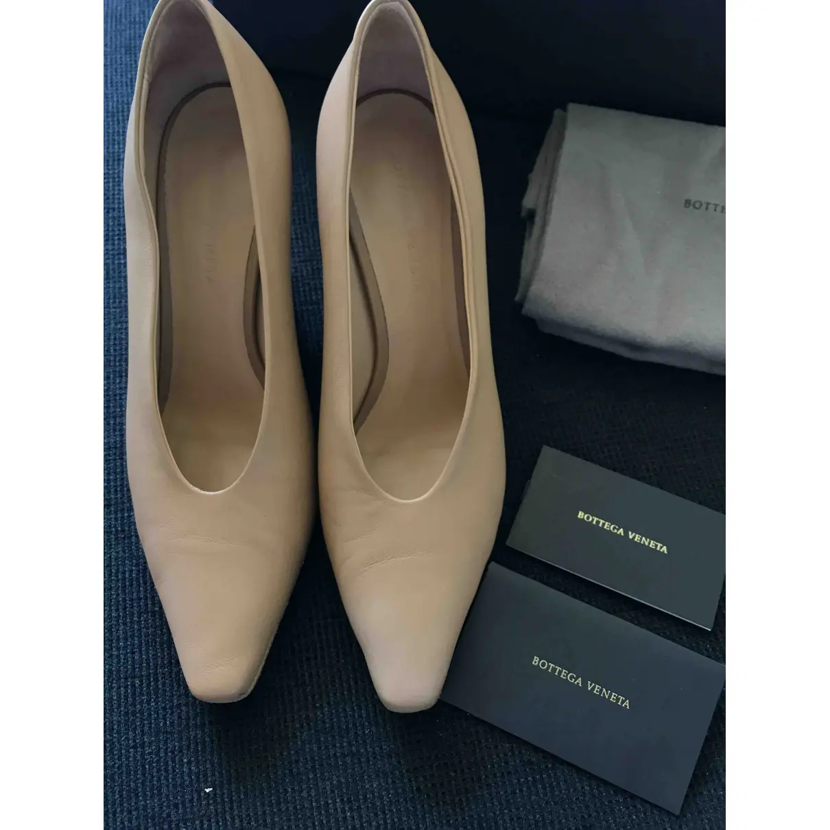 Buy Bottega Veneta Almond leather heels online