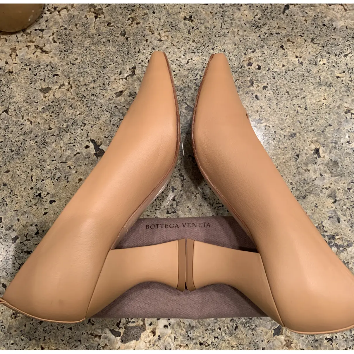 Almond leather heels Bottega Veneta