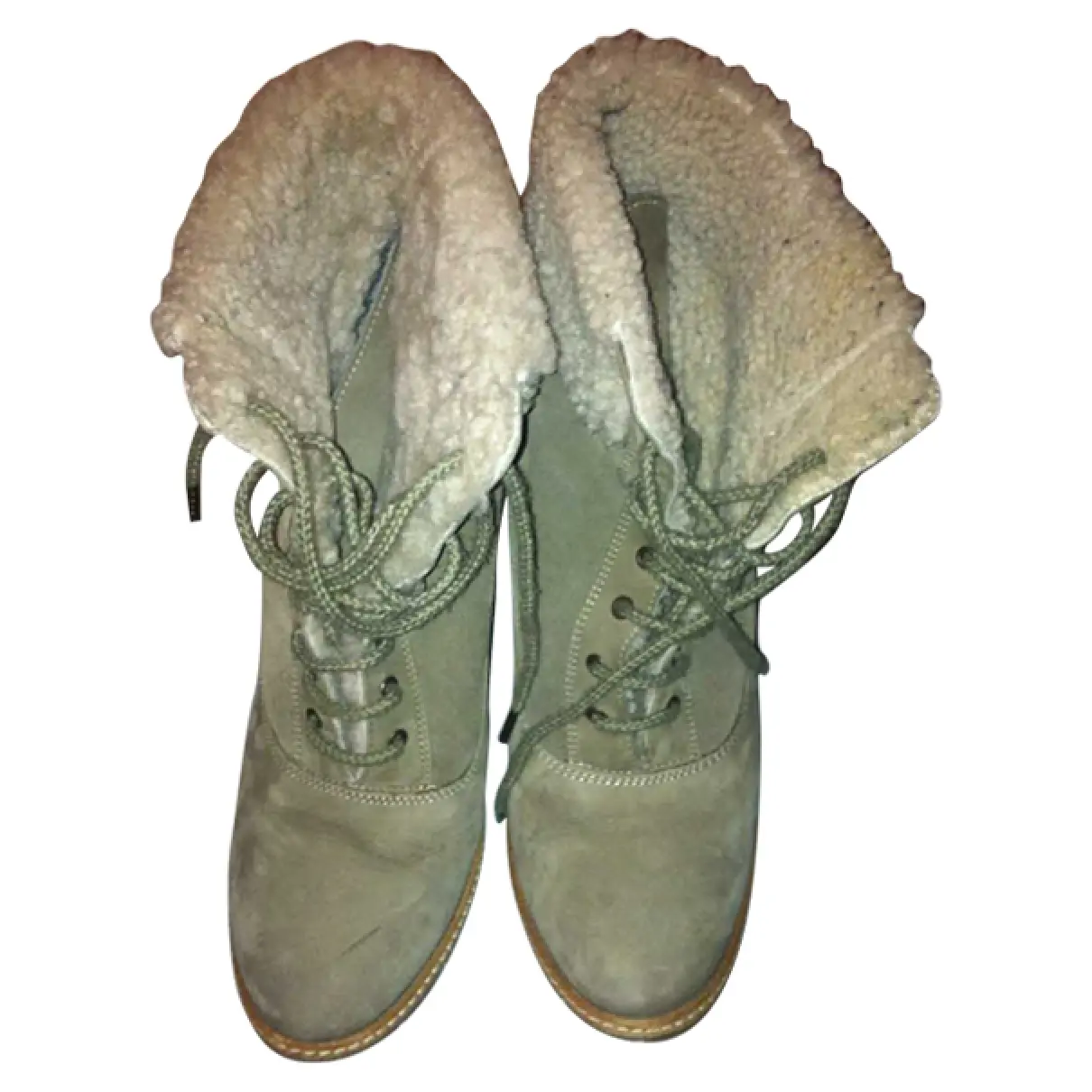 Beige Leather Ankle boots Comptoir Des Cotonniers