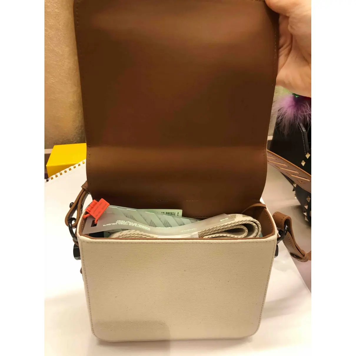 Buy Off-White Binder leather crossbody bag online