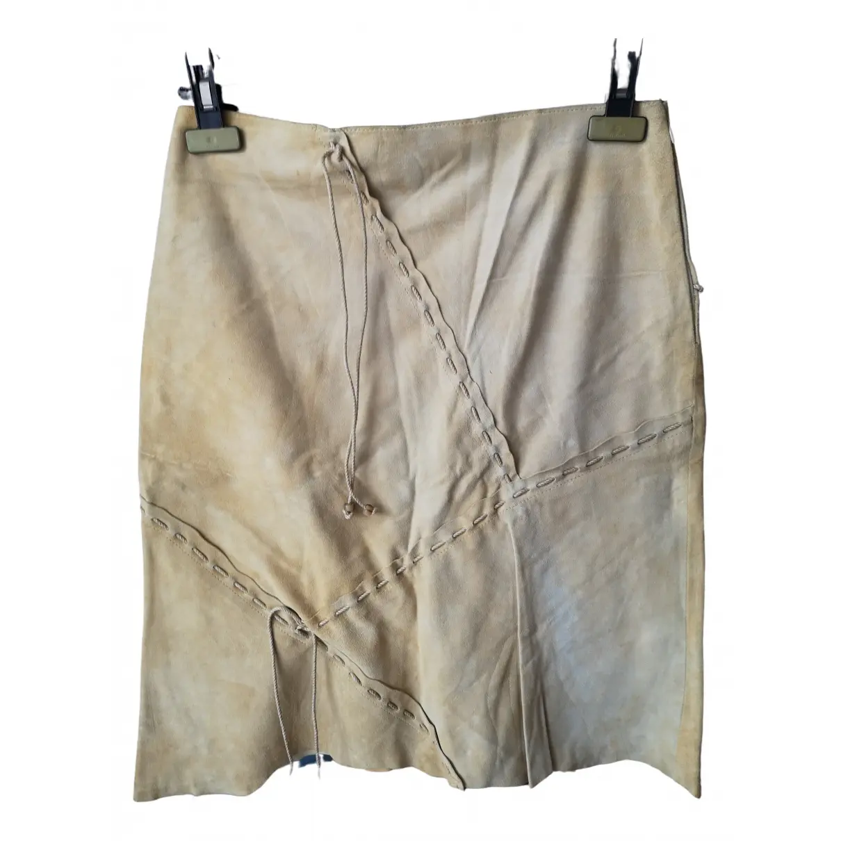 Leather mid-length skirt D&G