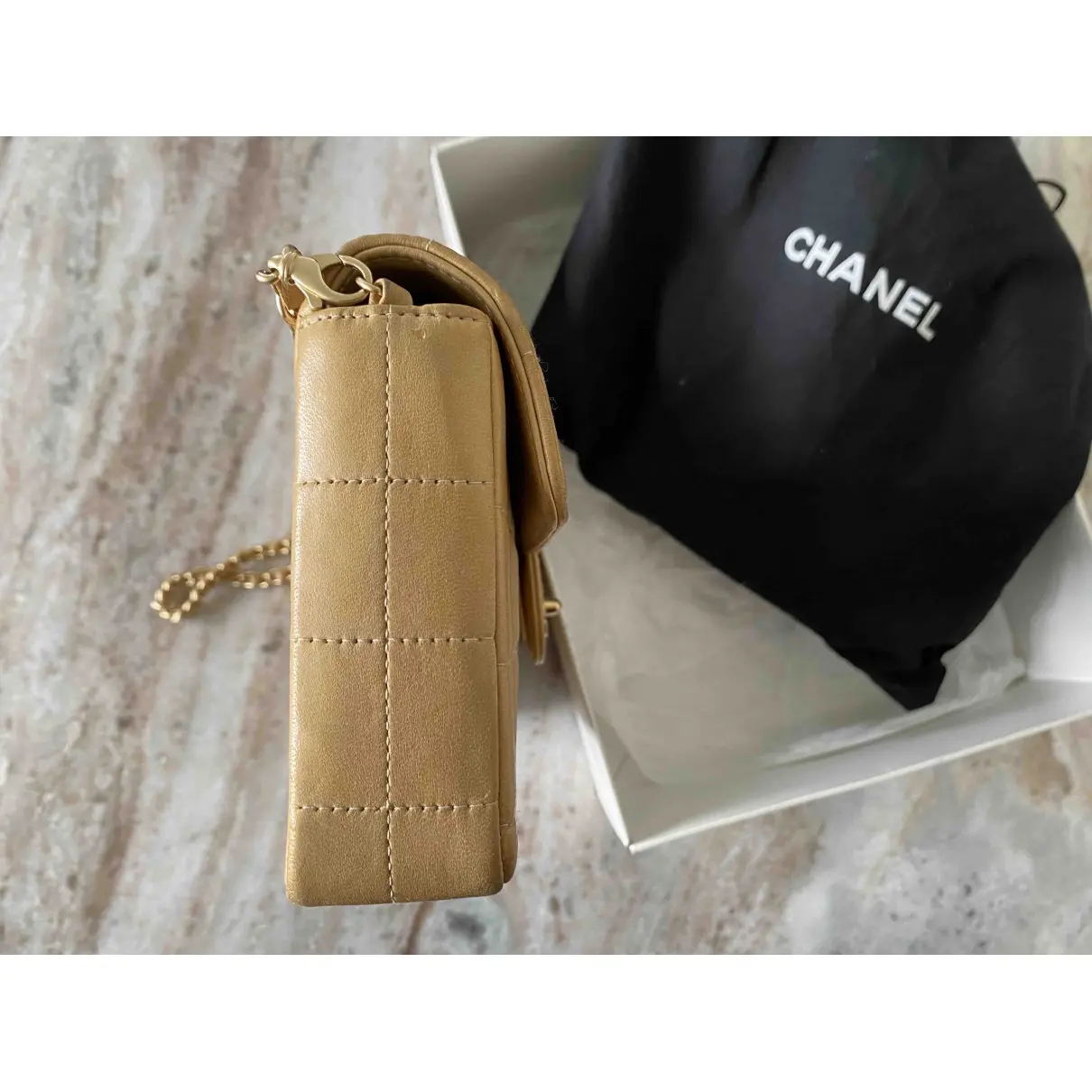 East West Chocolate Bar leather handbag Chanel