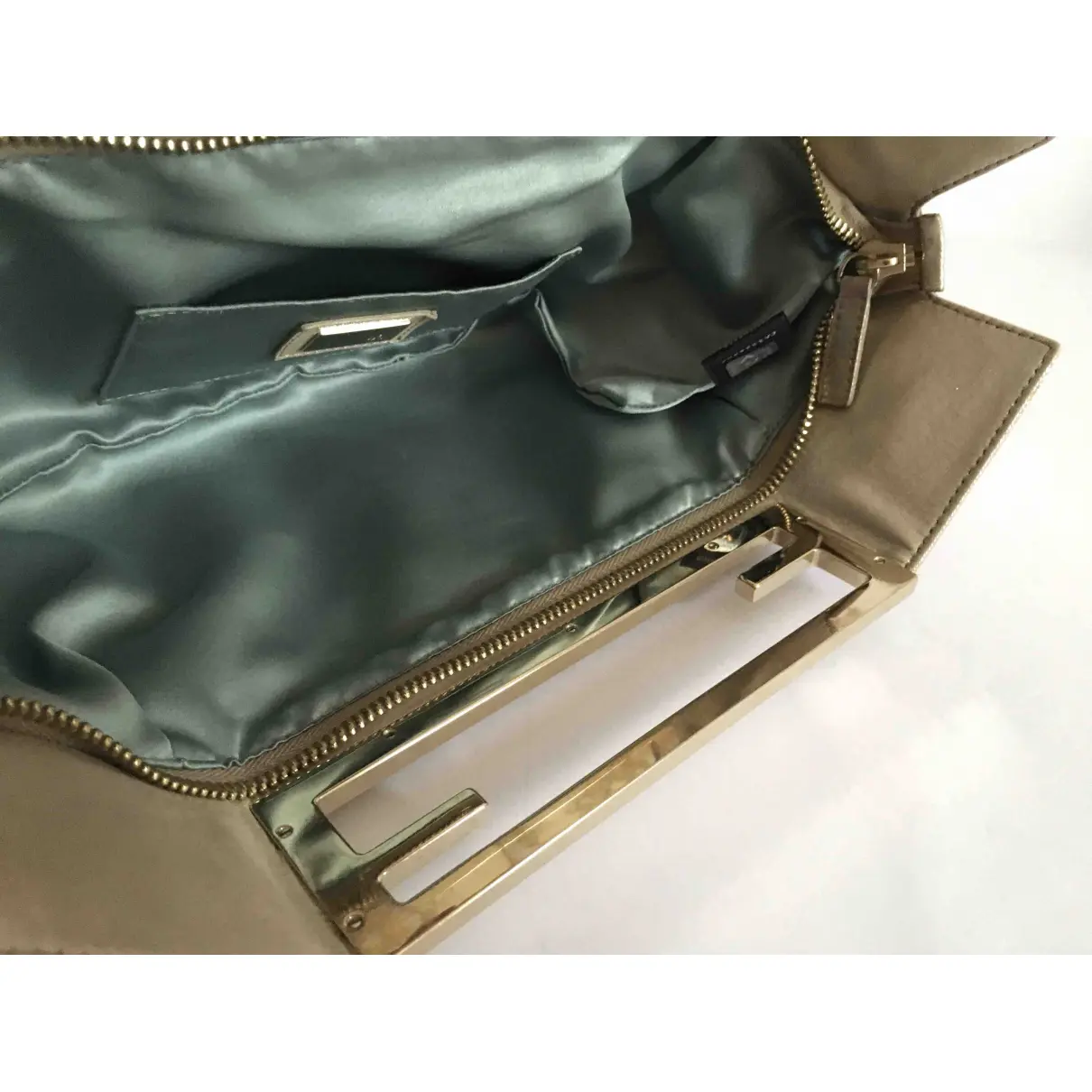 FF leather clutch bag Fendi - Vintage