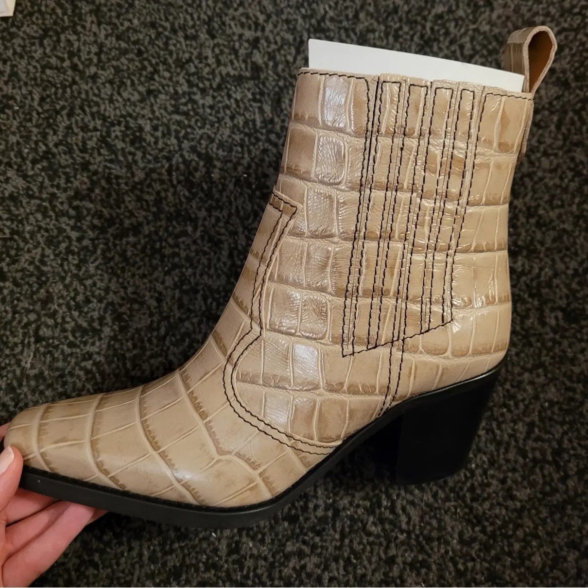 Buy Ganni Leather western boots online