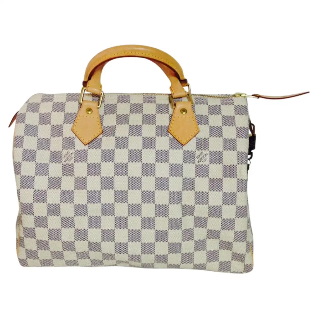 Beige Leather Handbag Speedy Louis Vuitton