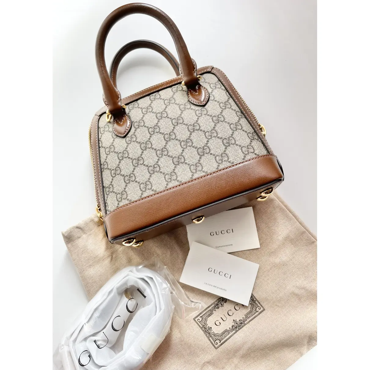 Buy Gucci Handle Horsebit 1955 leather handbag online