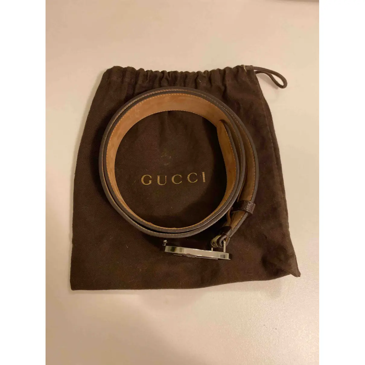 Interlocking Buckle leather belt Gucci