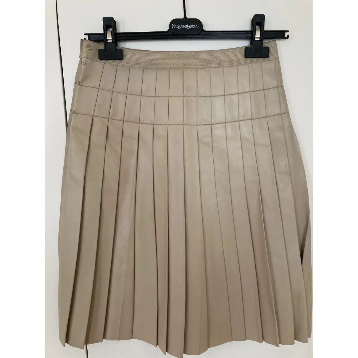 Buy Lanvin Leather mid-length skirt online - Vintage