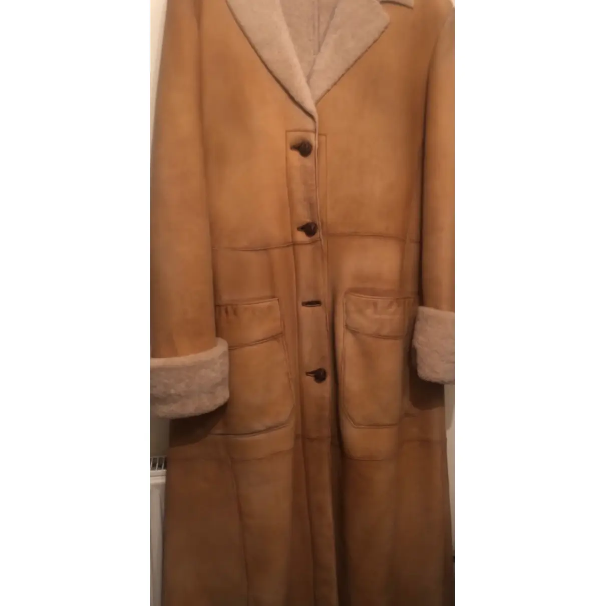Leather coat Miu Miu - Vintage