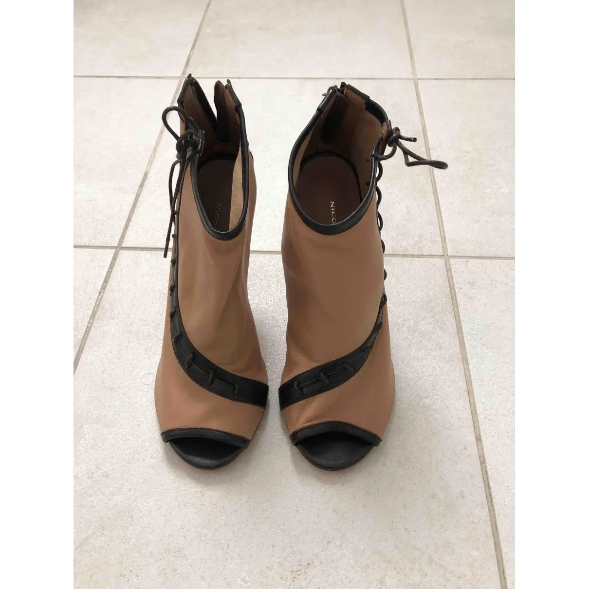 Nicole Brundage Leather sandals for sale