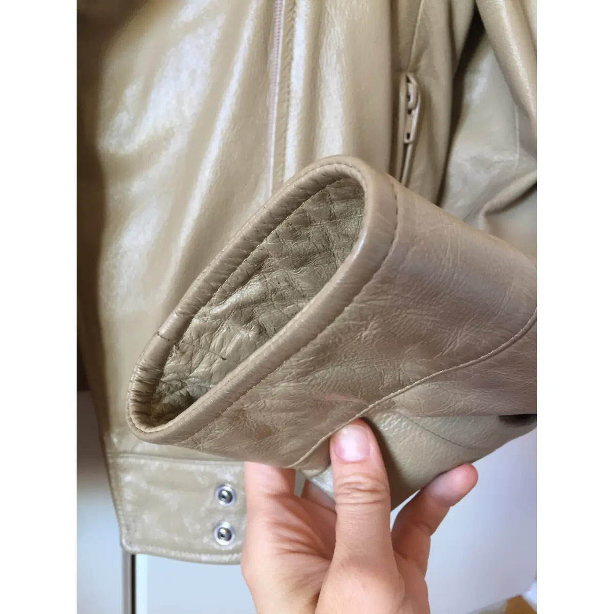 Leather short vest SISLEY