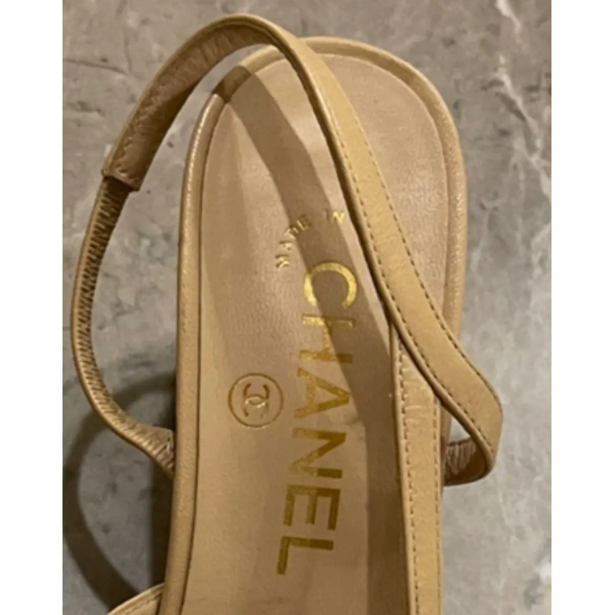 Slingback leather sandal Chanel - Vintage