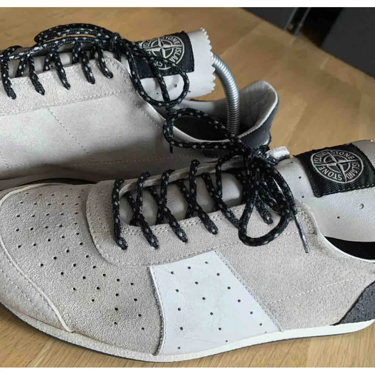Leather low trainers Stone Island