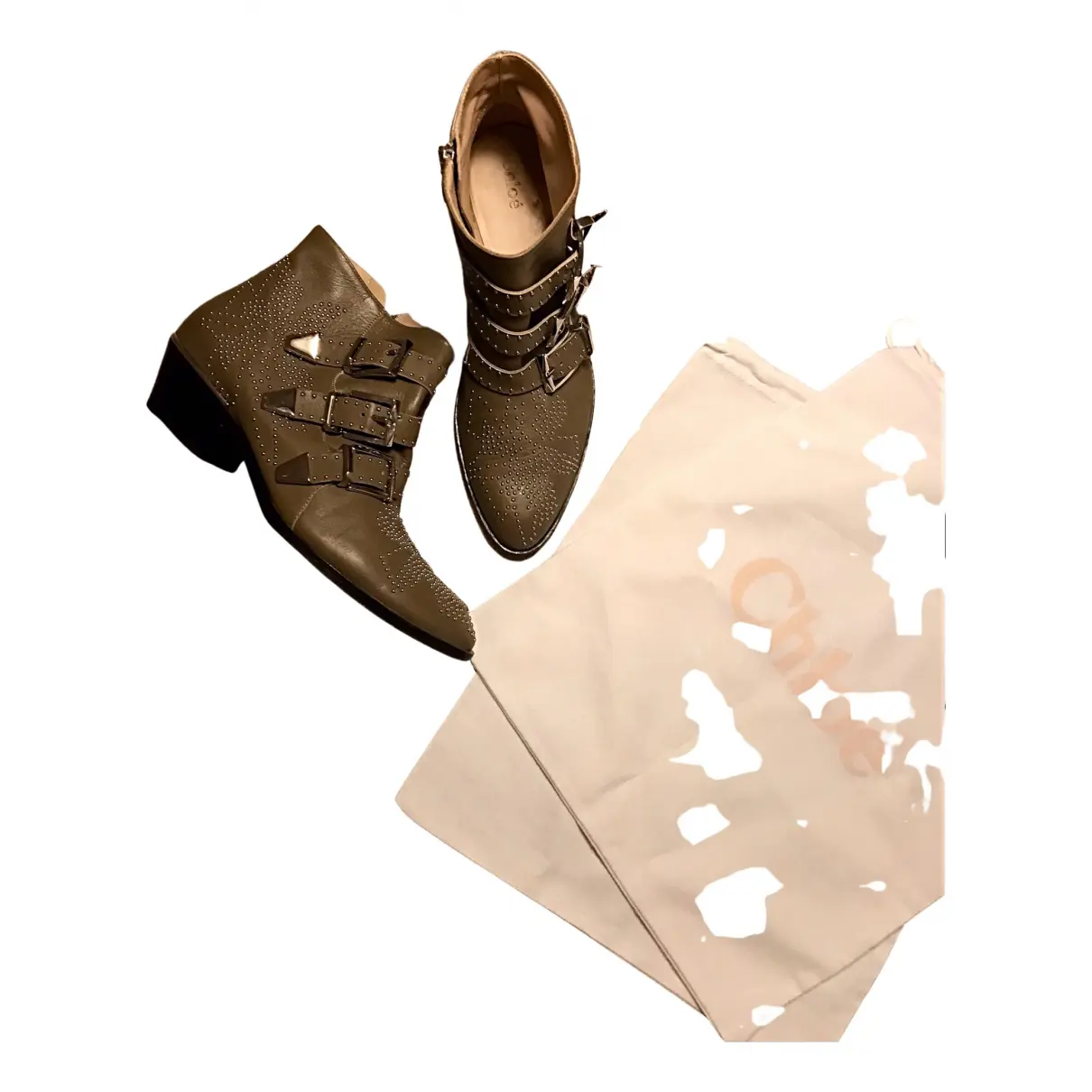 Buy Chloé Susanna leather buckled boots online