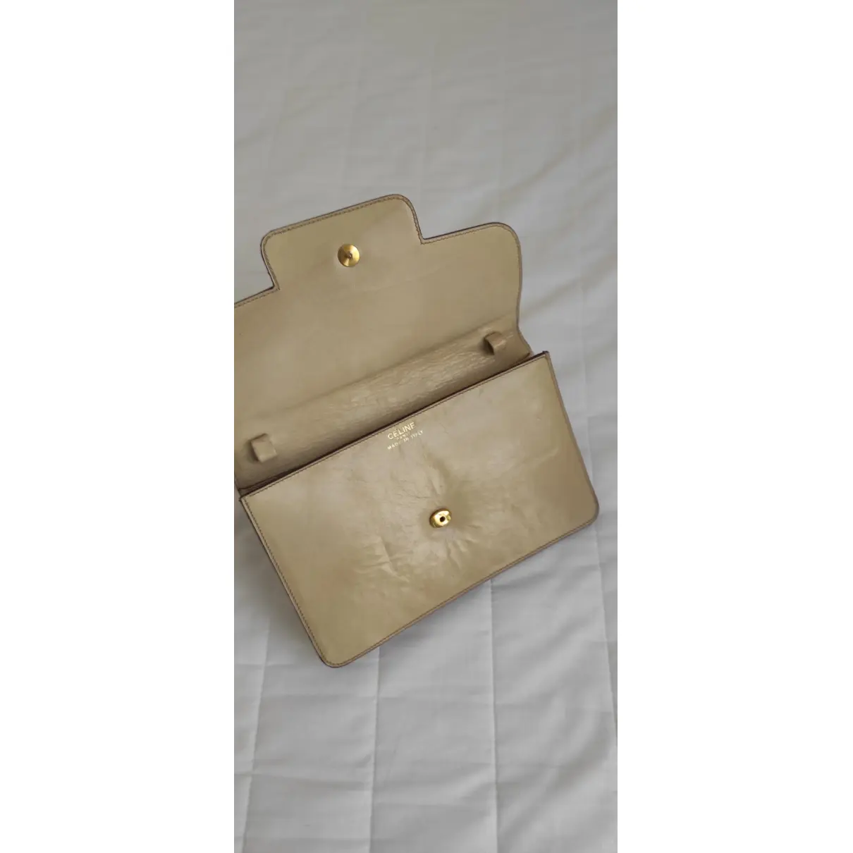 Buy Celine Triomphe Vintage leather clutch bag online - Vintage