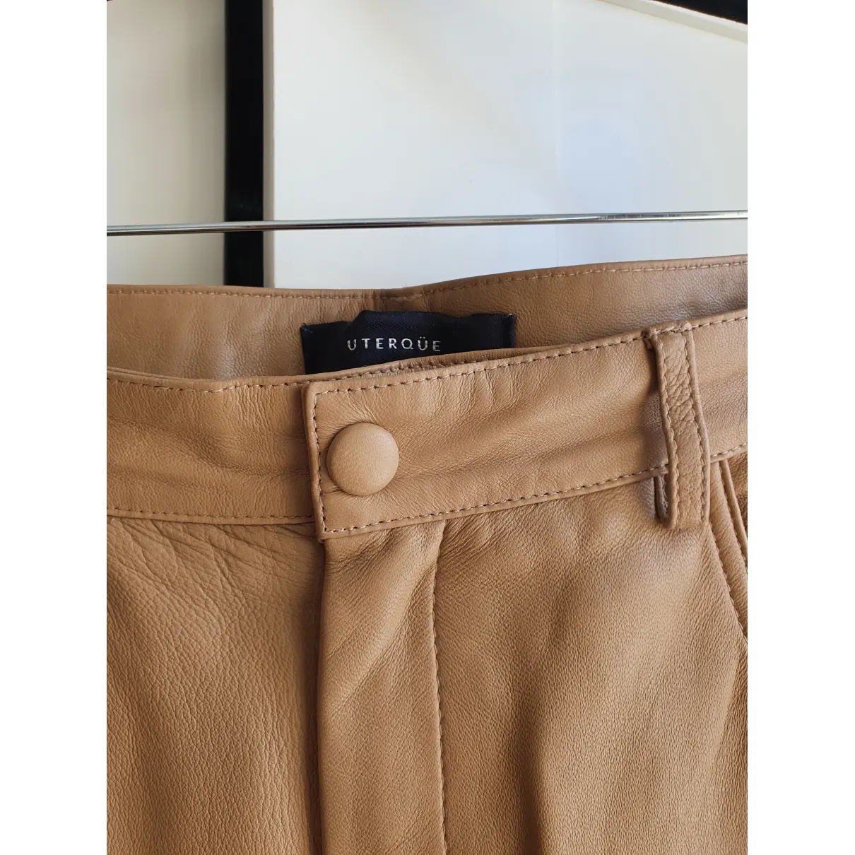 Buy Uterque Leather straight pants online