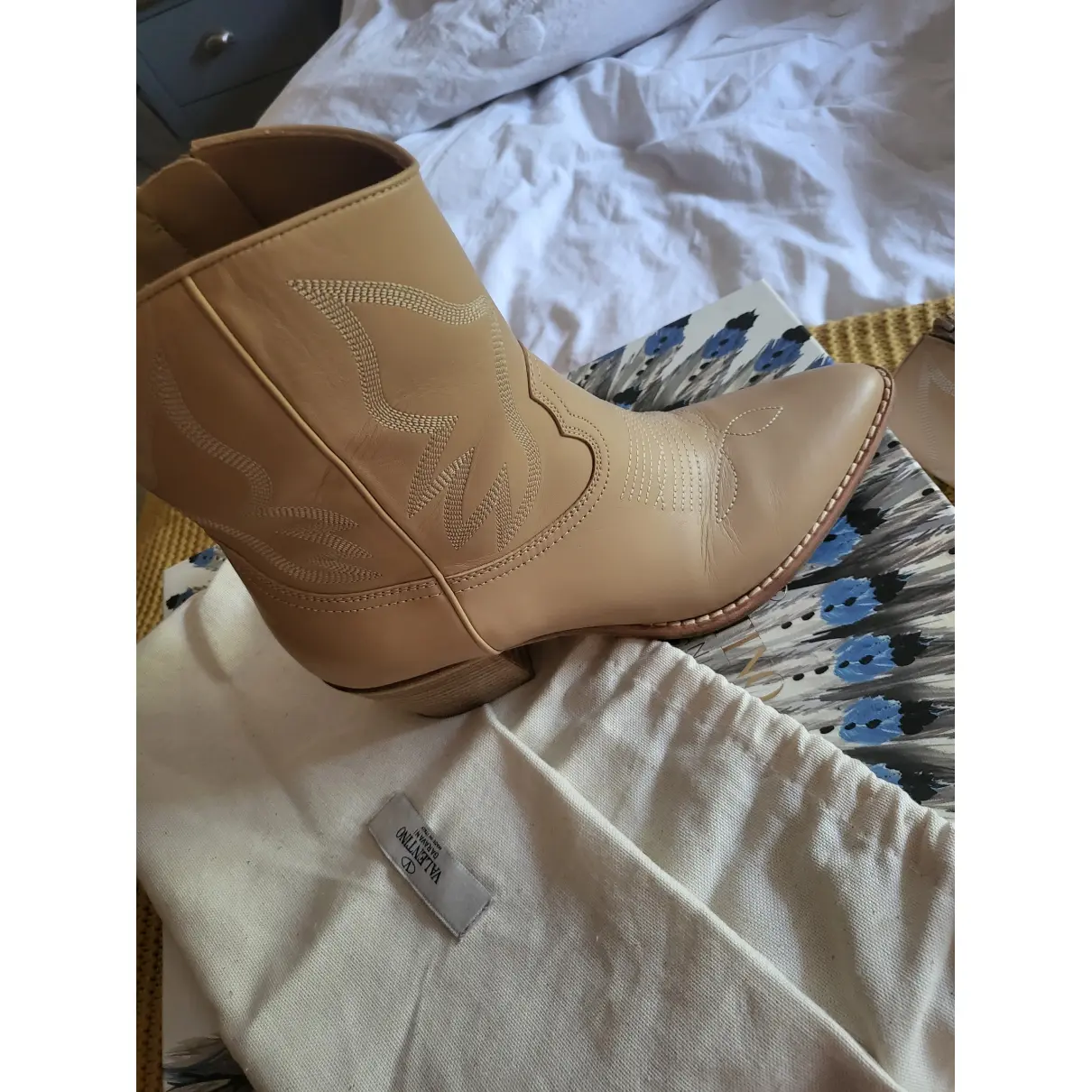 Leather western boots Valentino Garavani
