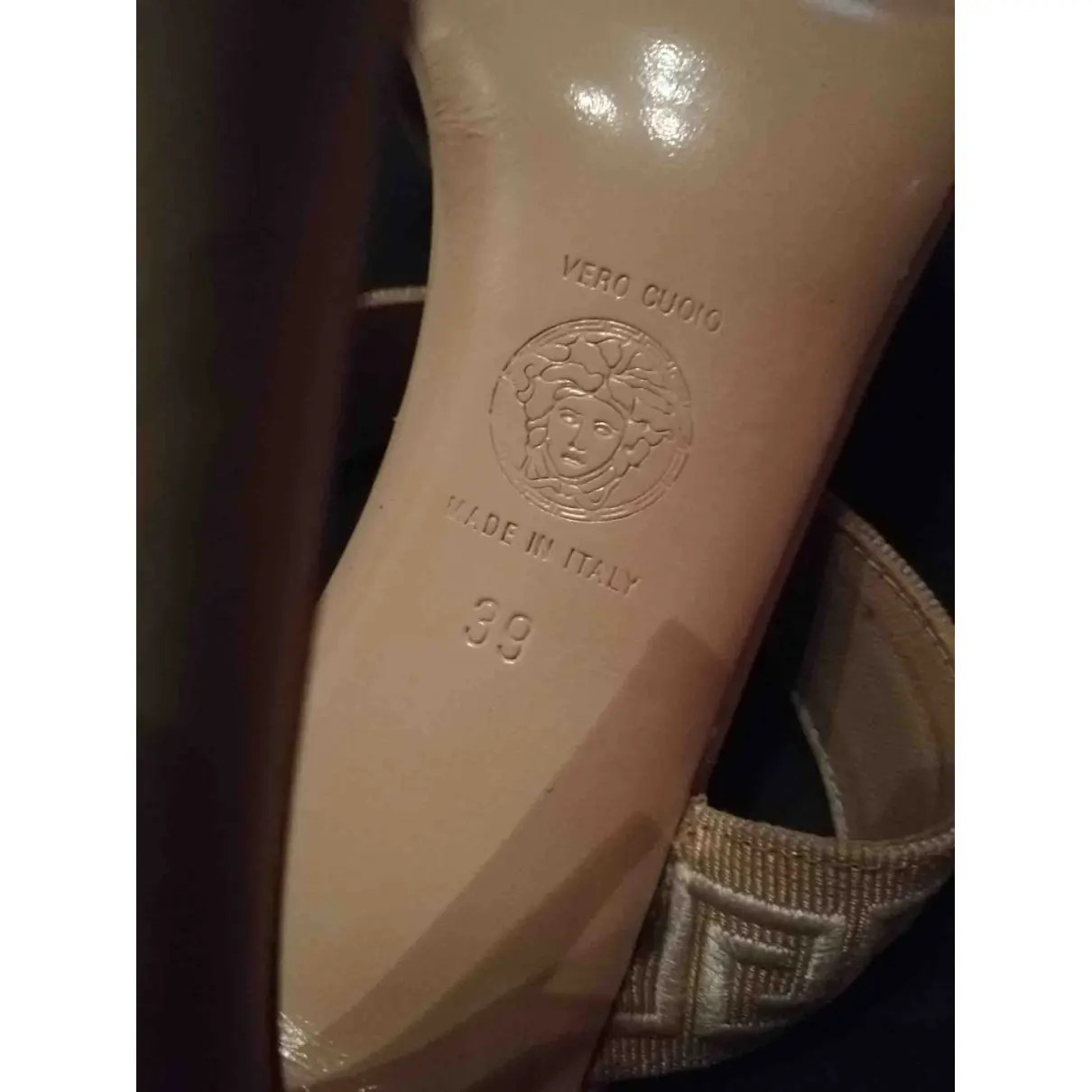 Leather mules Versace