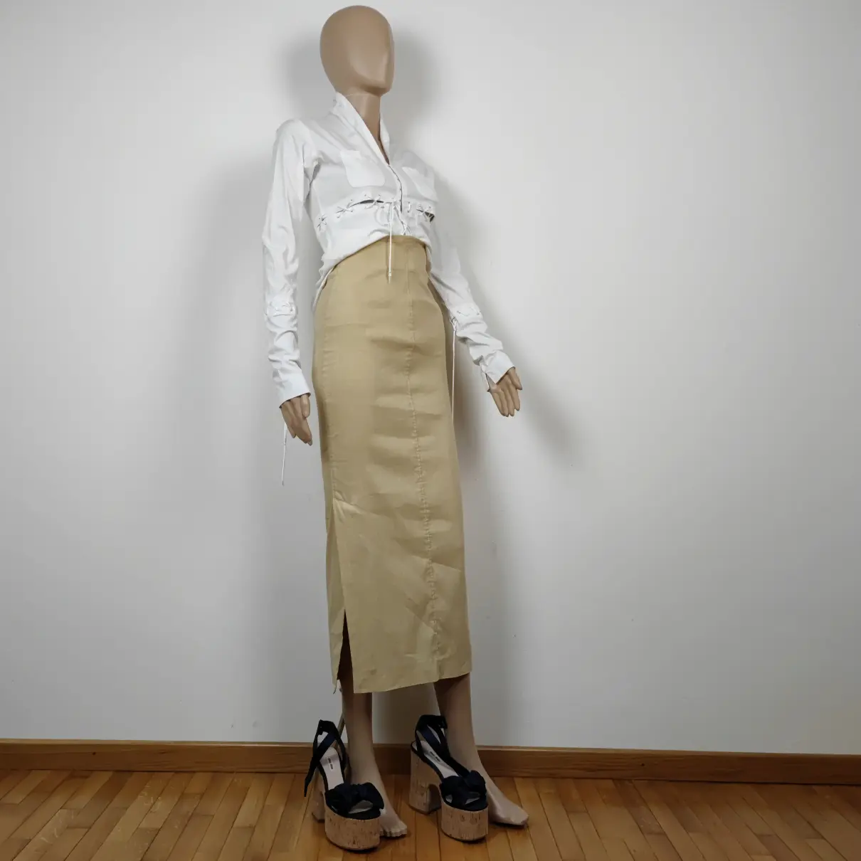 Buy Romeo Gigli Linen maxi skirt online