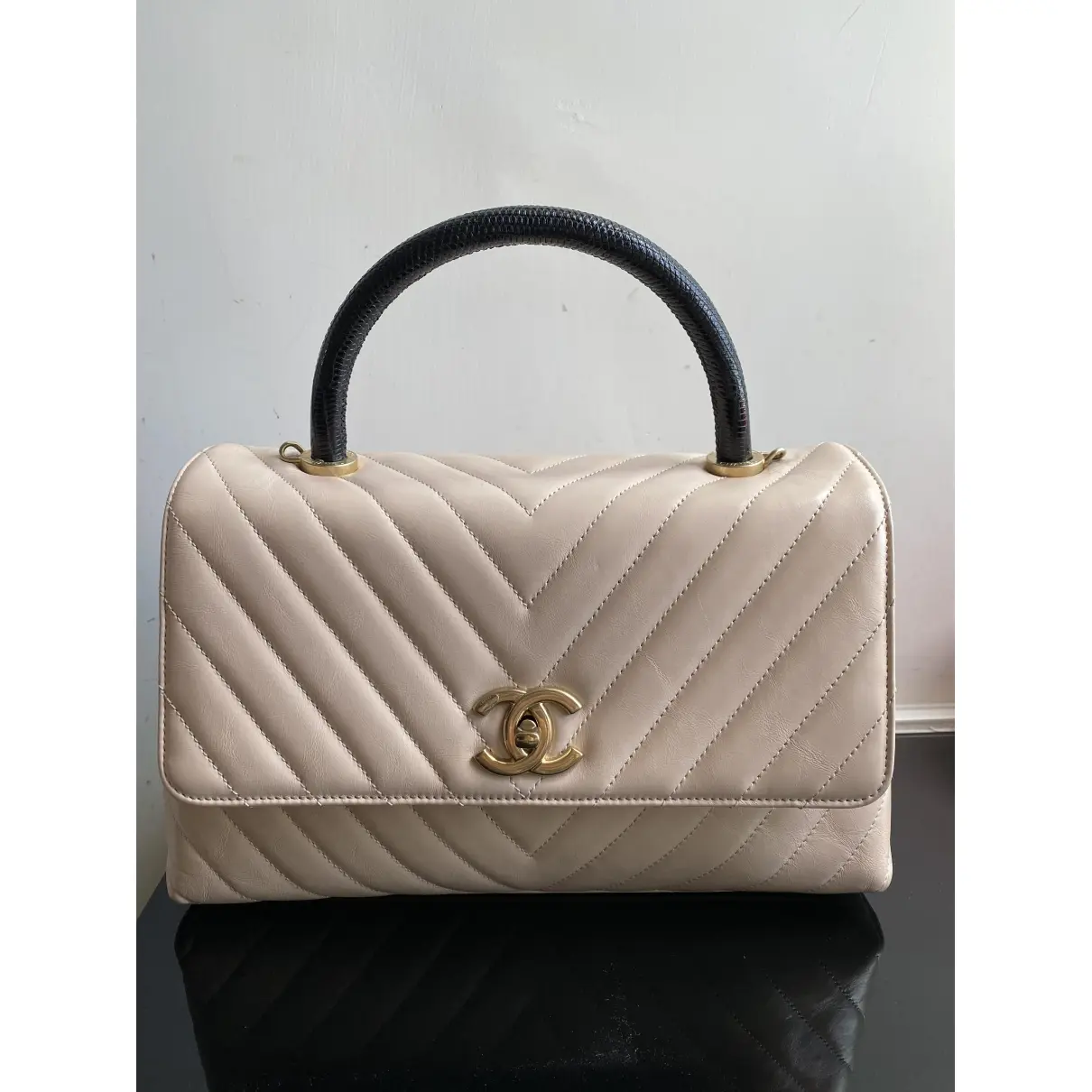 Chanel Coco Handle lizard handbag for sale