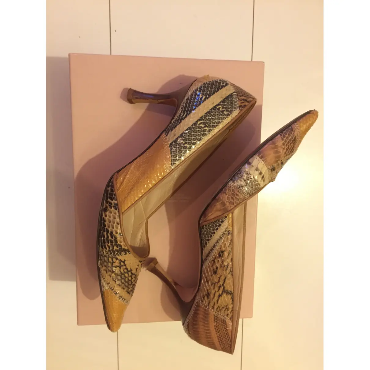 Buy Manolo Blahnik Maysale python heels online