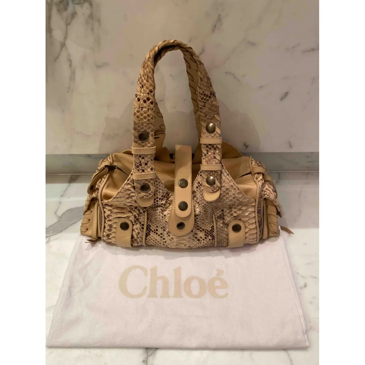 Buy Chloé Silverado python bowling bag online