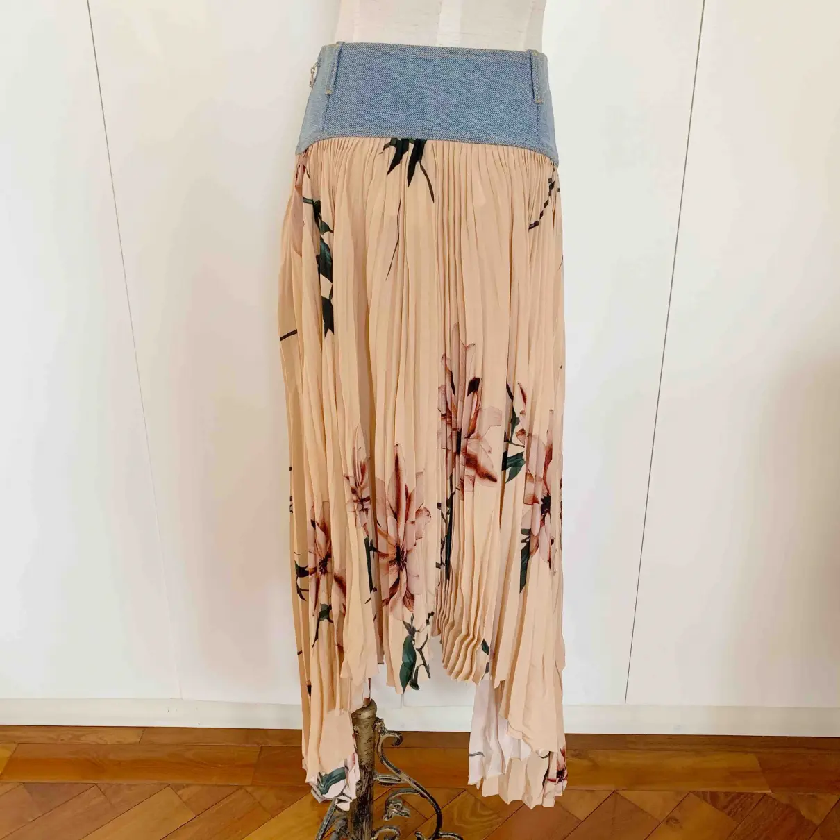 Buy Marine Serre Silk mid-length skirt online
