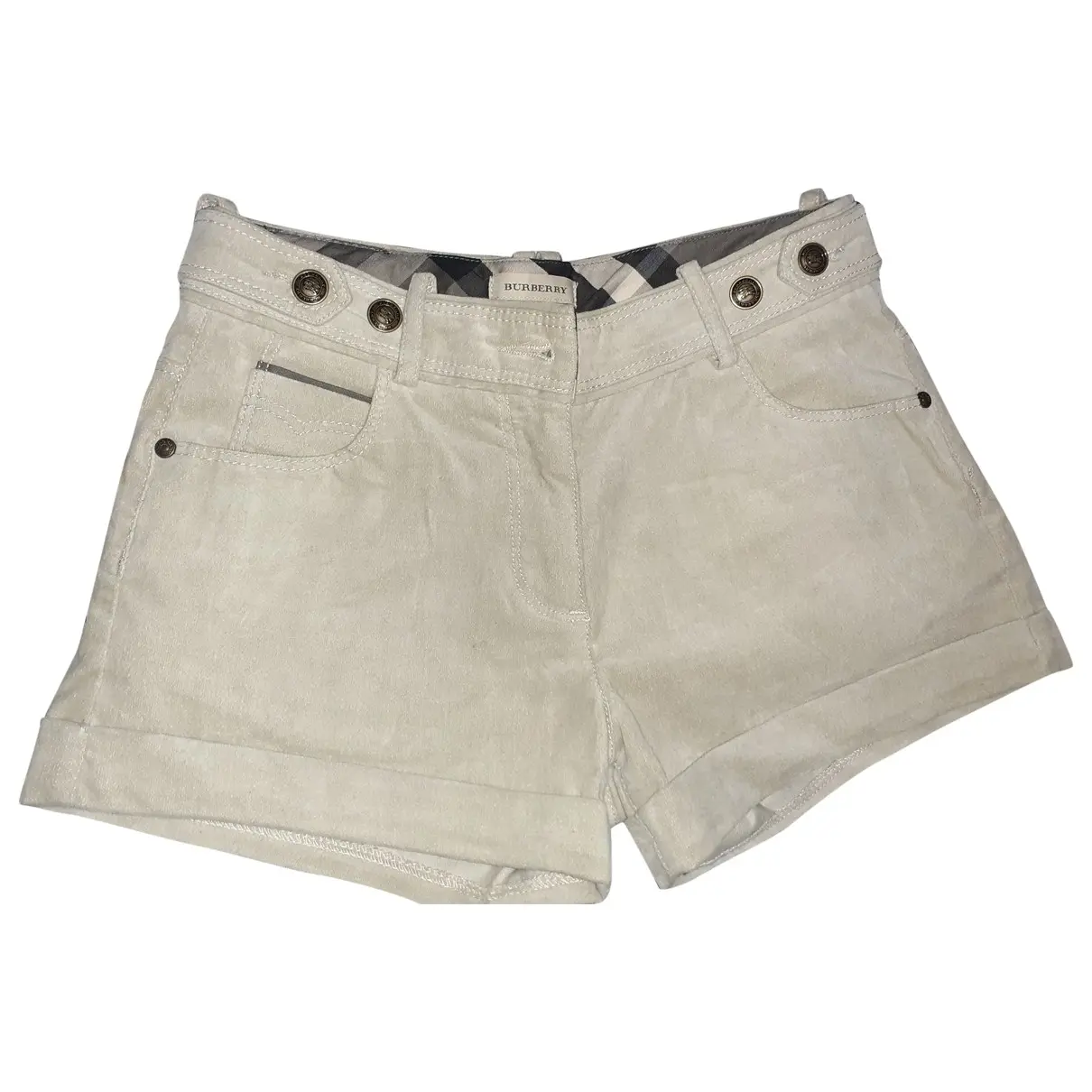 Beige Suede Shorts Burberry