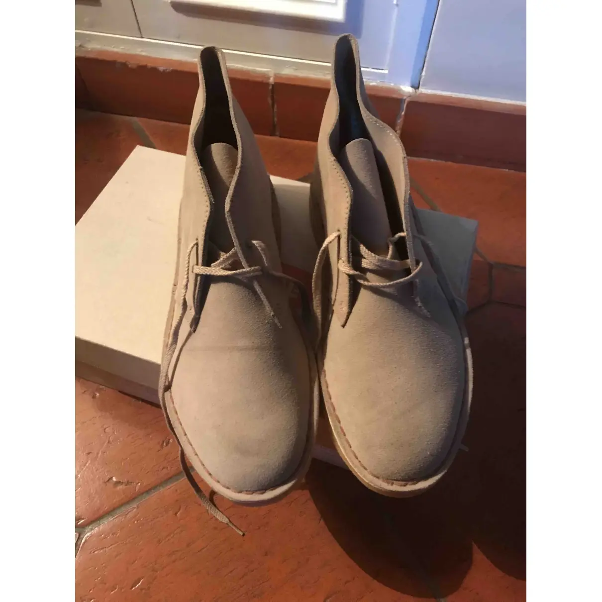 Clarks Beige Suede Boots for sale
