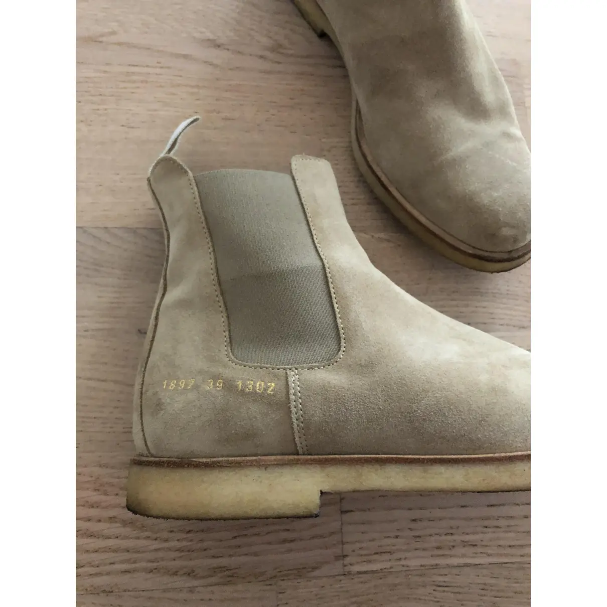 Buy Common Projects Beige Suede Boots online