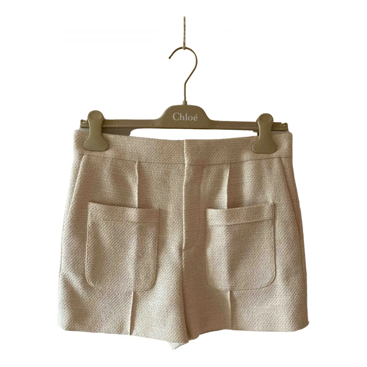 Beige Tweed Shorts Chloé
